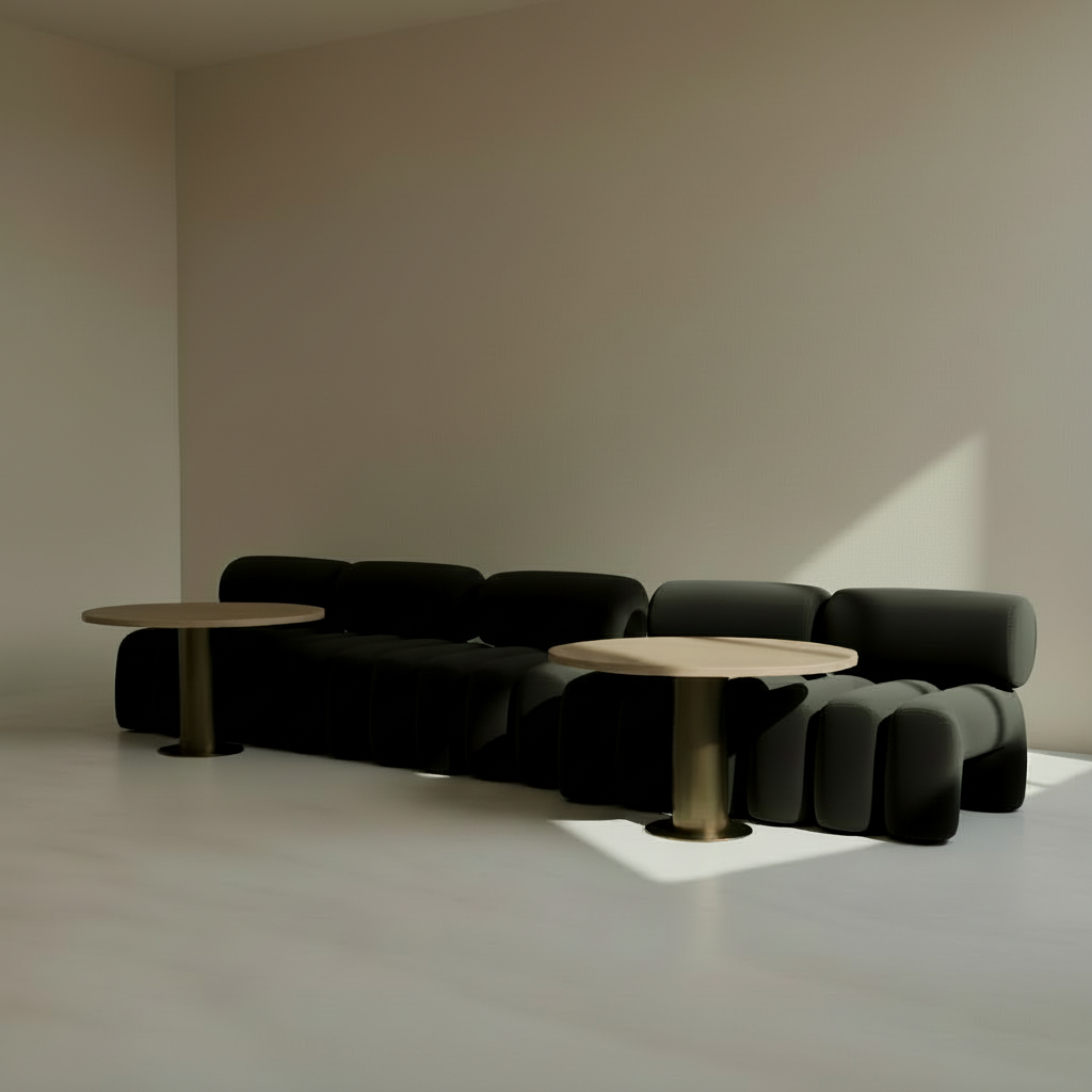 Foku Peat – Long Banquette Tables Forward