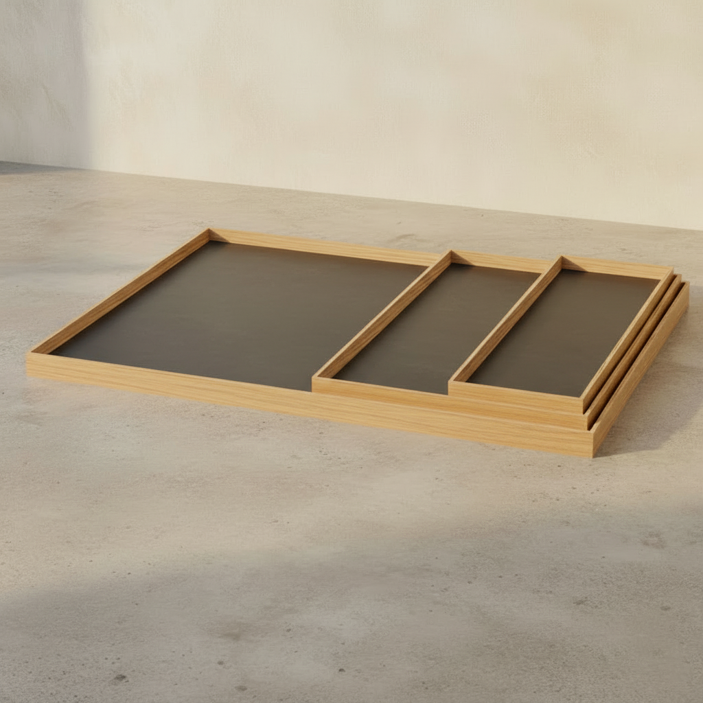 FRAME Trays Set — Darker Stone Grey Interior