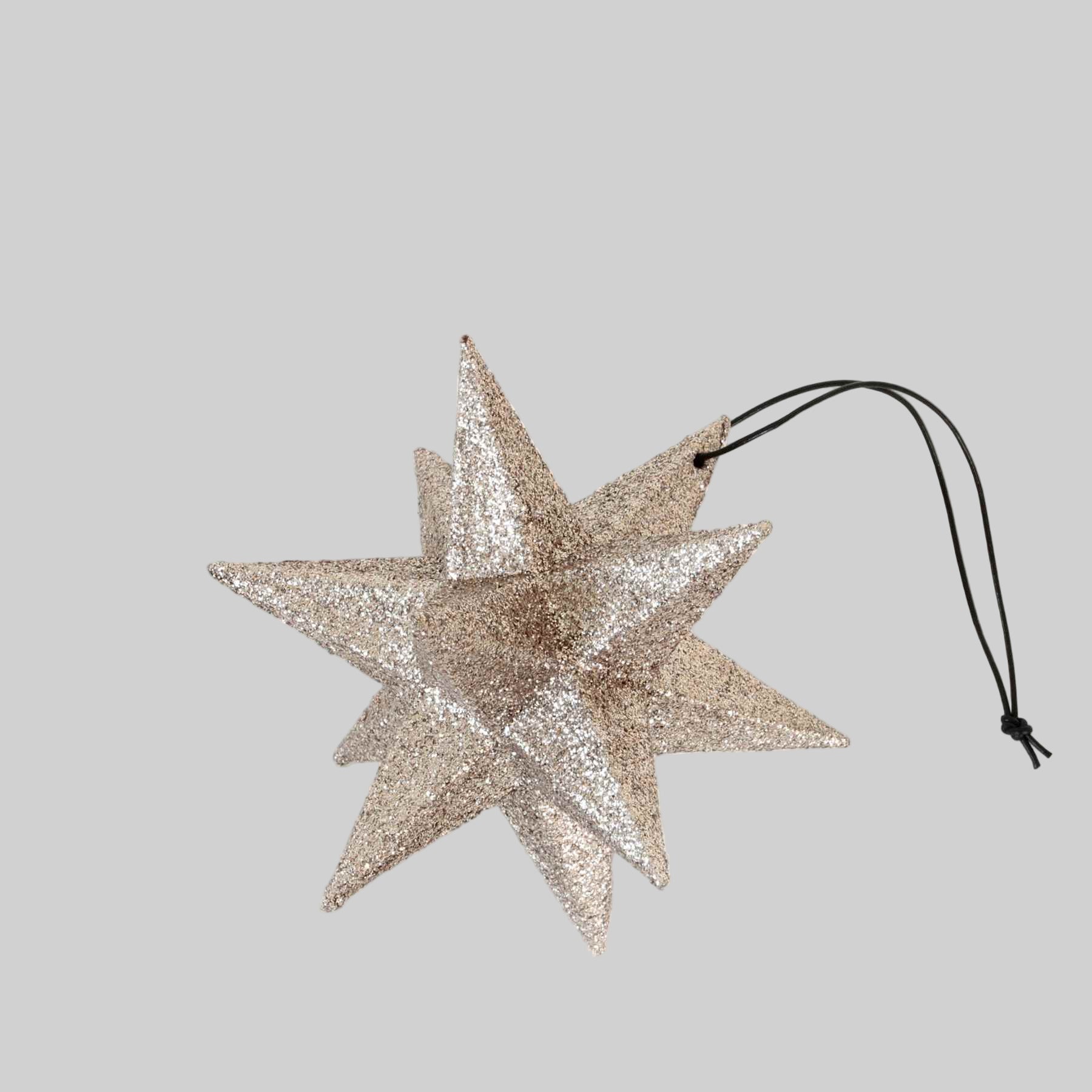 Holiday Ornament - Polygon star, champage (box of 4)