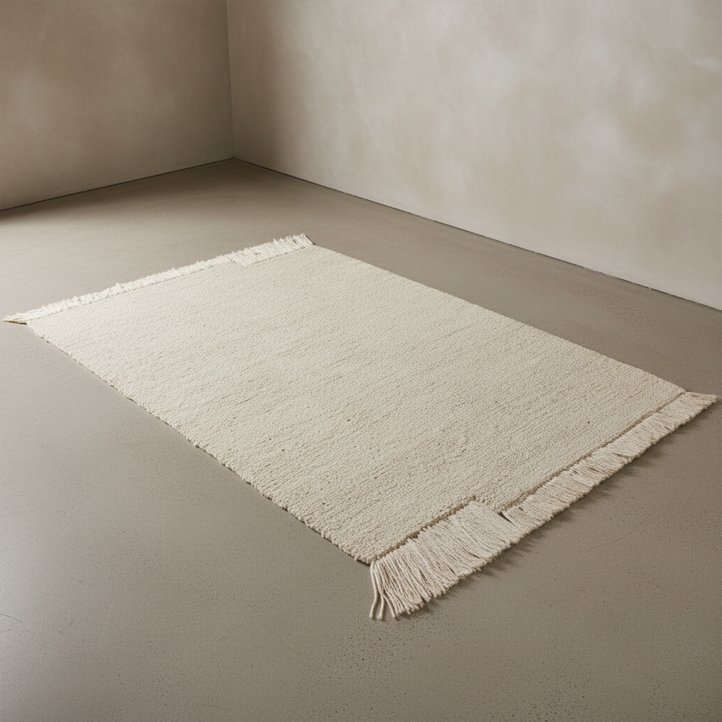 Hanki II White Knotted Plush — ¾ Downview