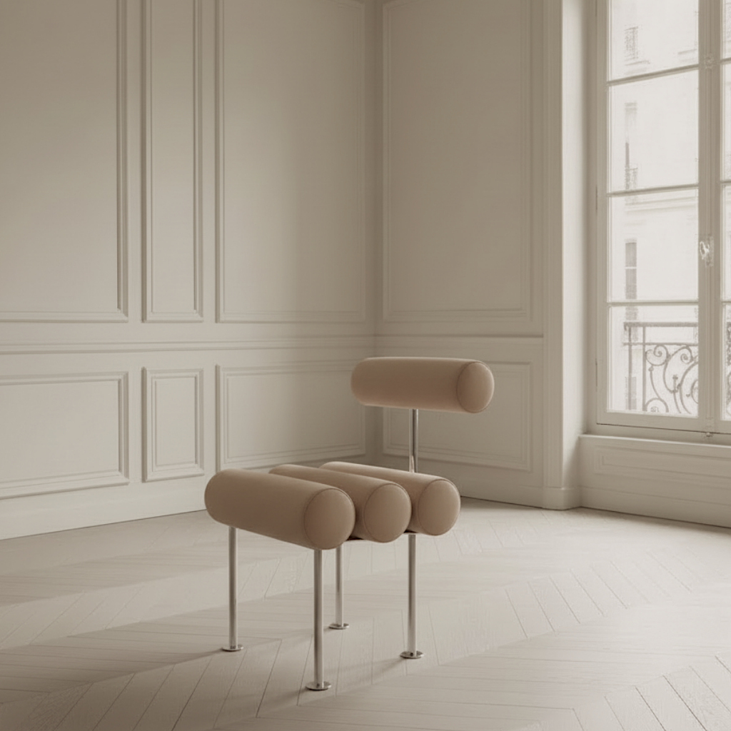 Hiro Dining Chair, Stainless Steel - Nubuck