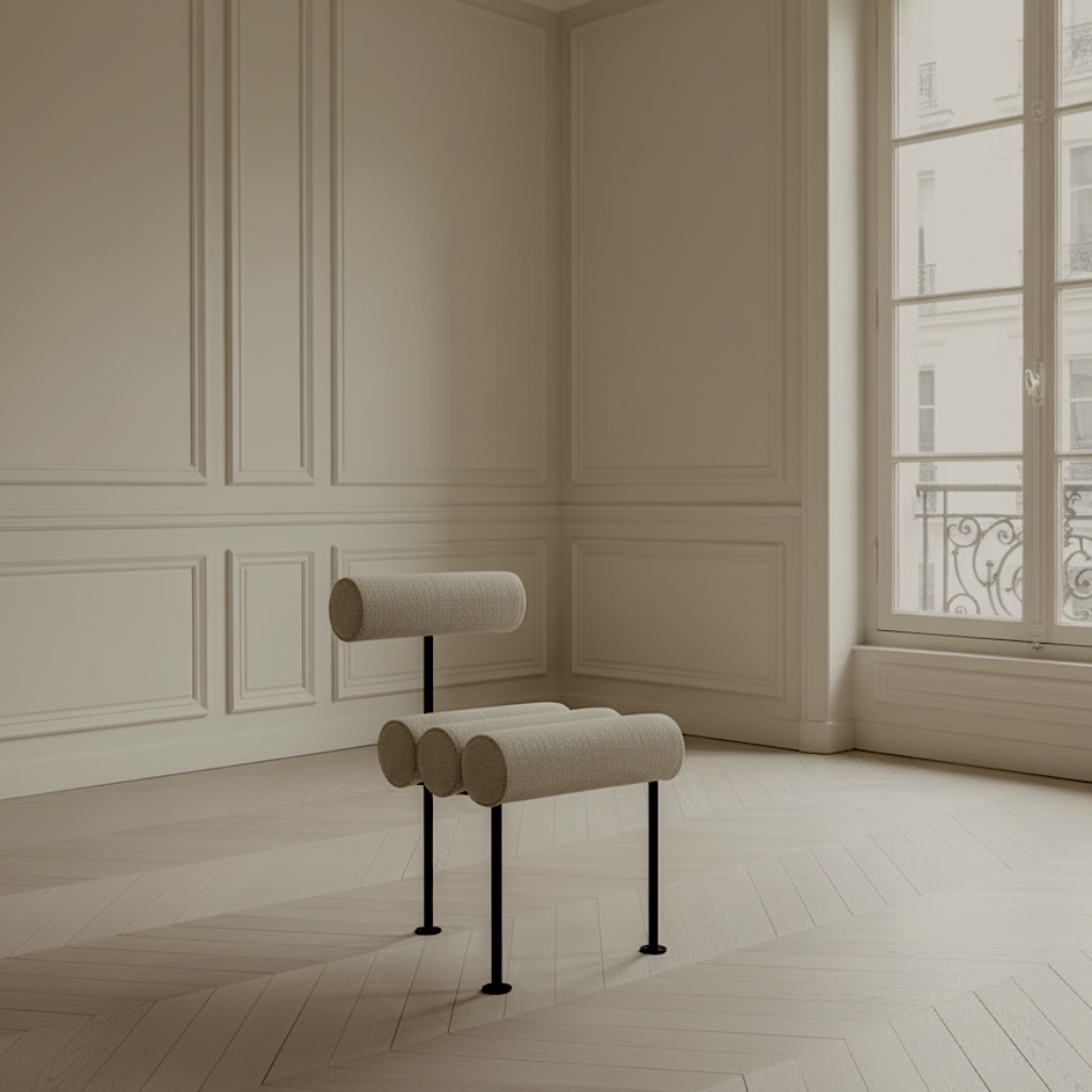 Hiro Dining Chair, Black Frame - French Sand Linen