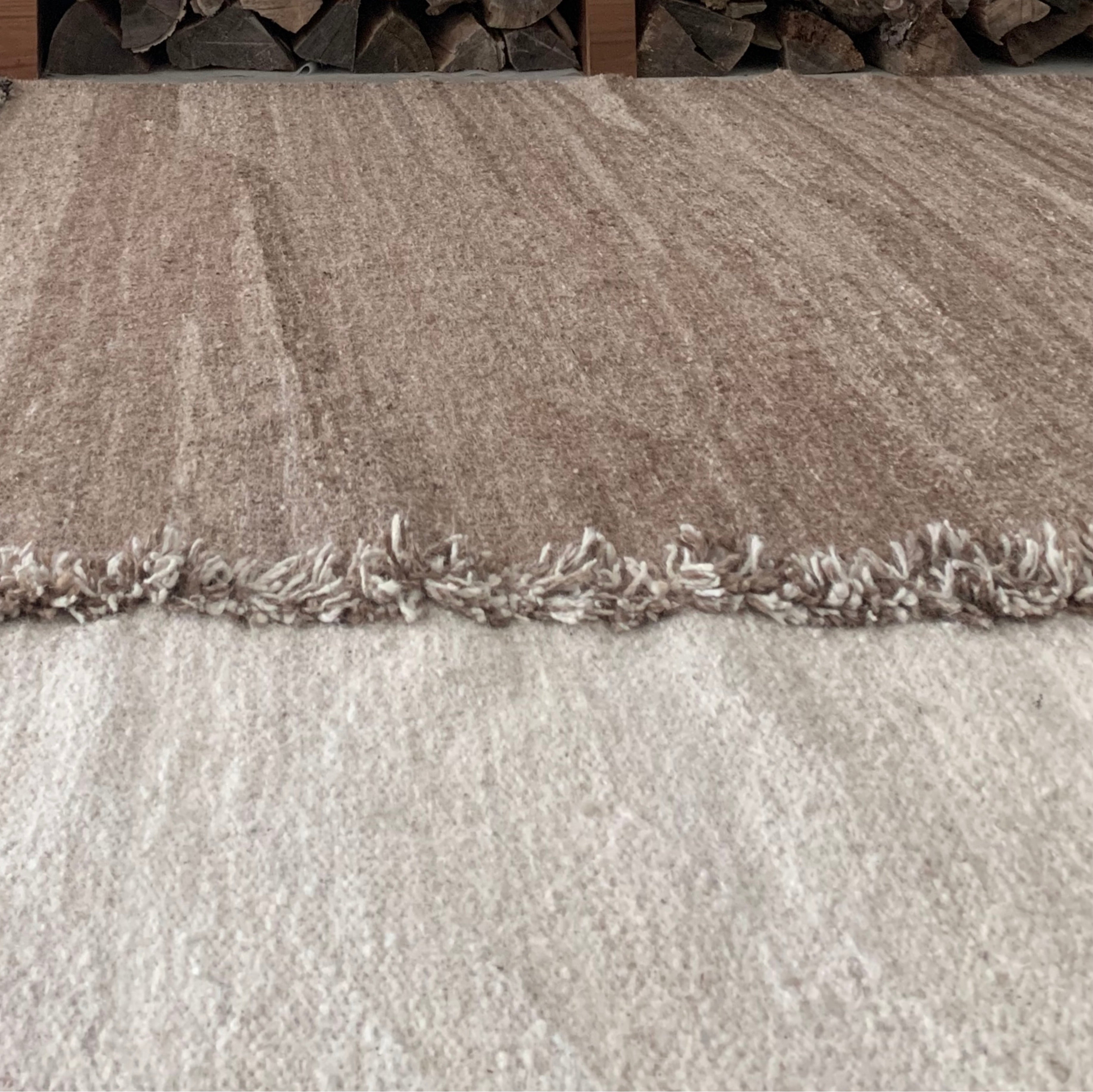 E-1027 White + Brown - Hand Woven Rug