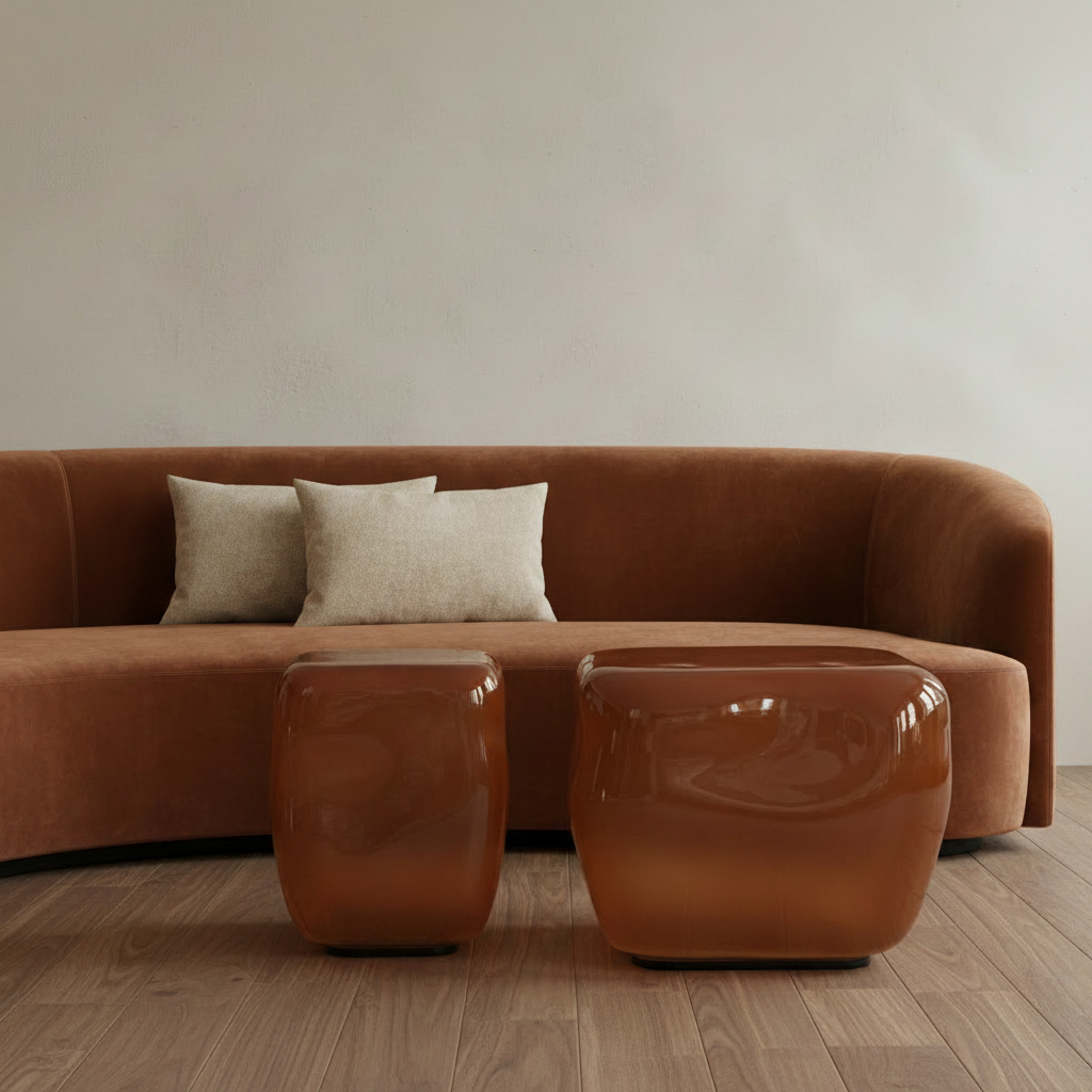 Ishi Tables + Two Makura Cushions Scene