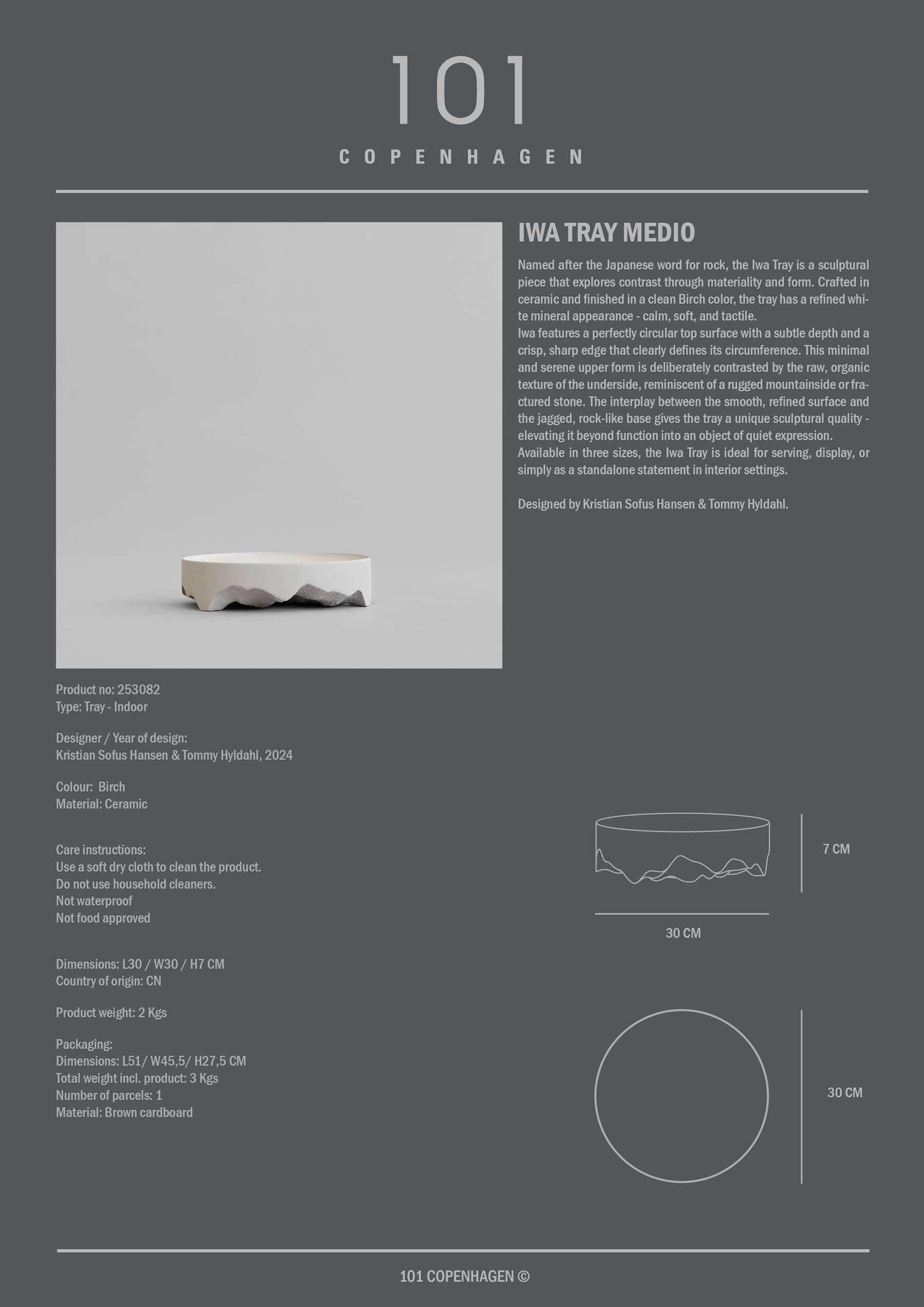 Iwa Tray, Medio - Birch