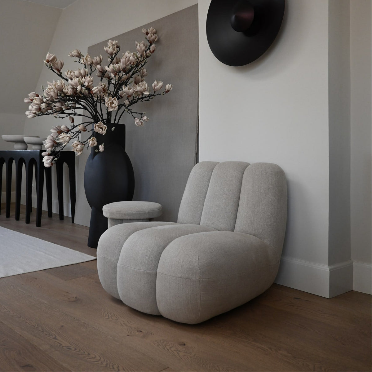 Big Foot Stool - French Linen, Sand