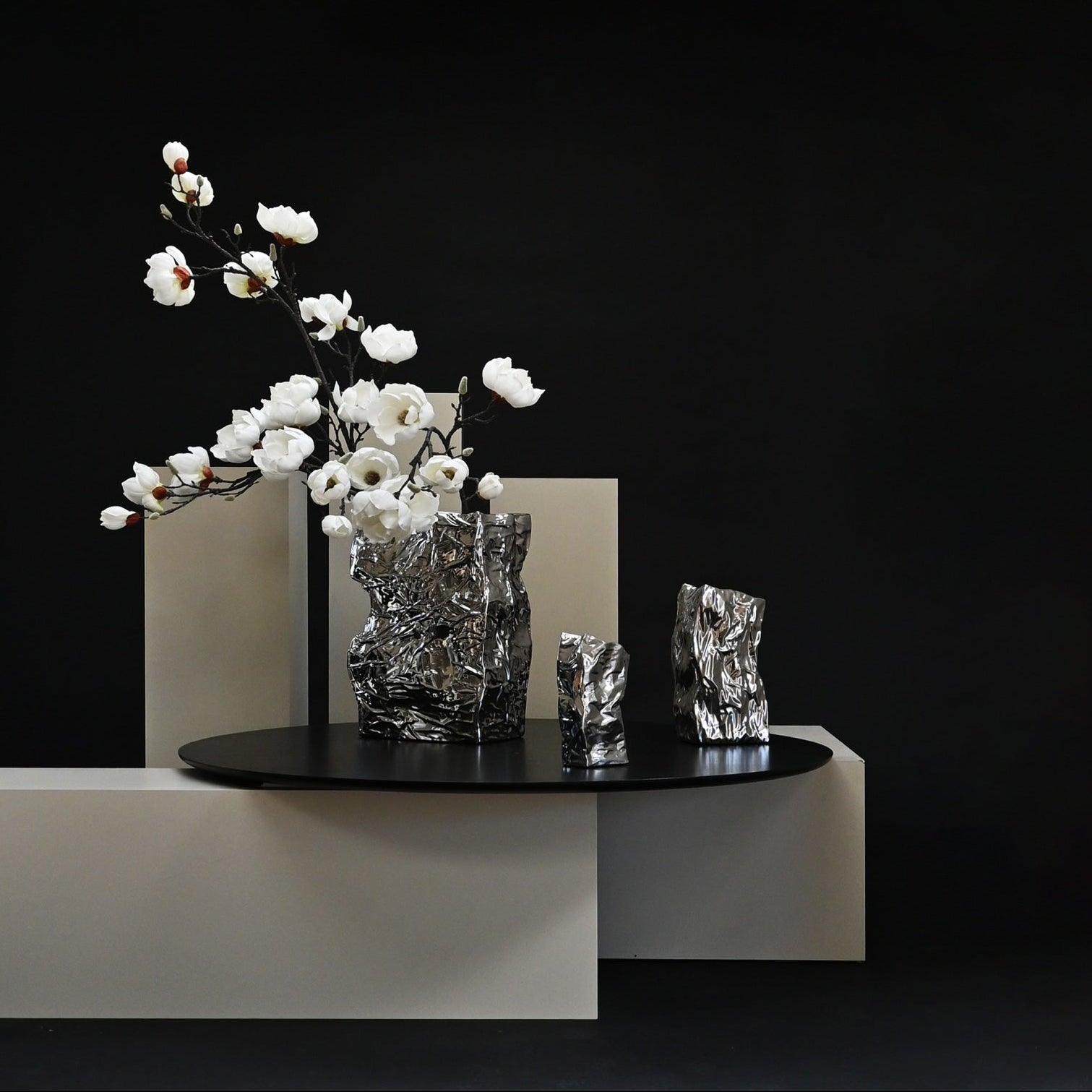 Kami Vase, Big - Chrome