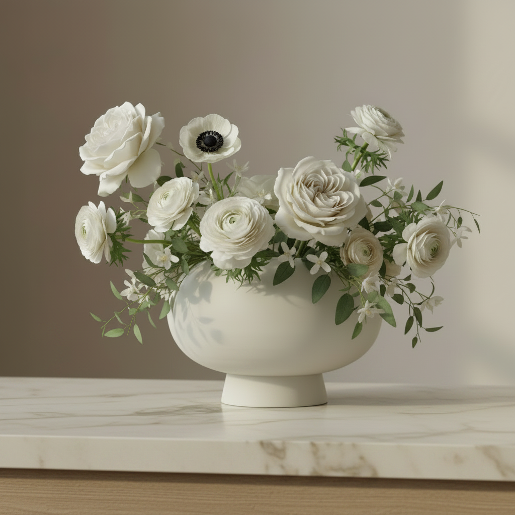 Kabin Vase — Honed Cream Marble