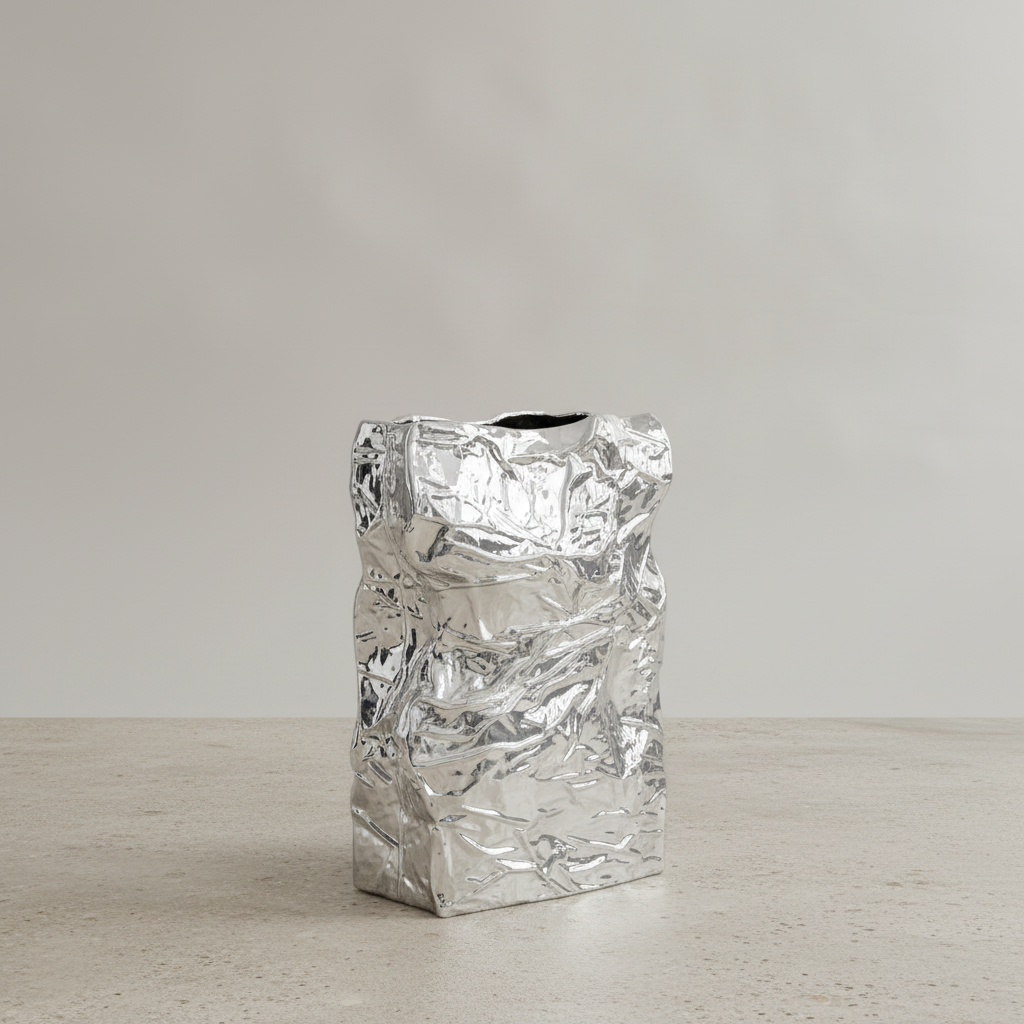 Kami Vase Big Chrome – Rear 3/4