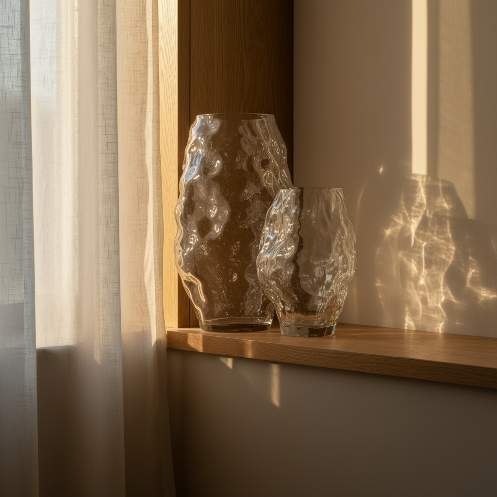 Katachi Big & Medio Clear — Oak Window Ledge