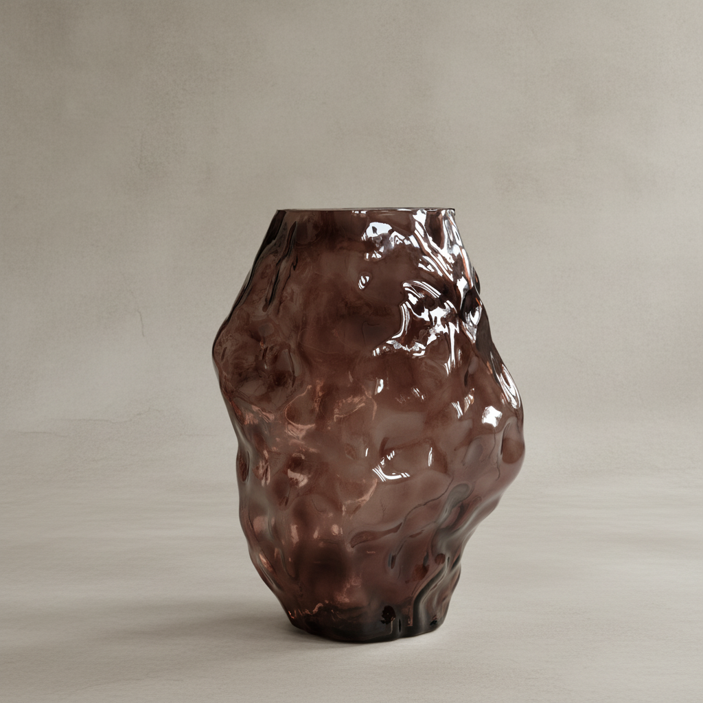 Katachi Vase Smoked Forest on limewash background