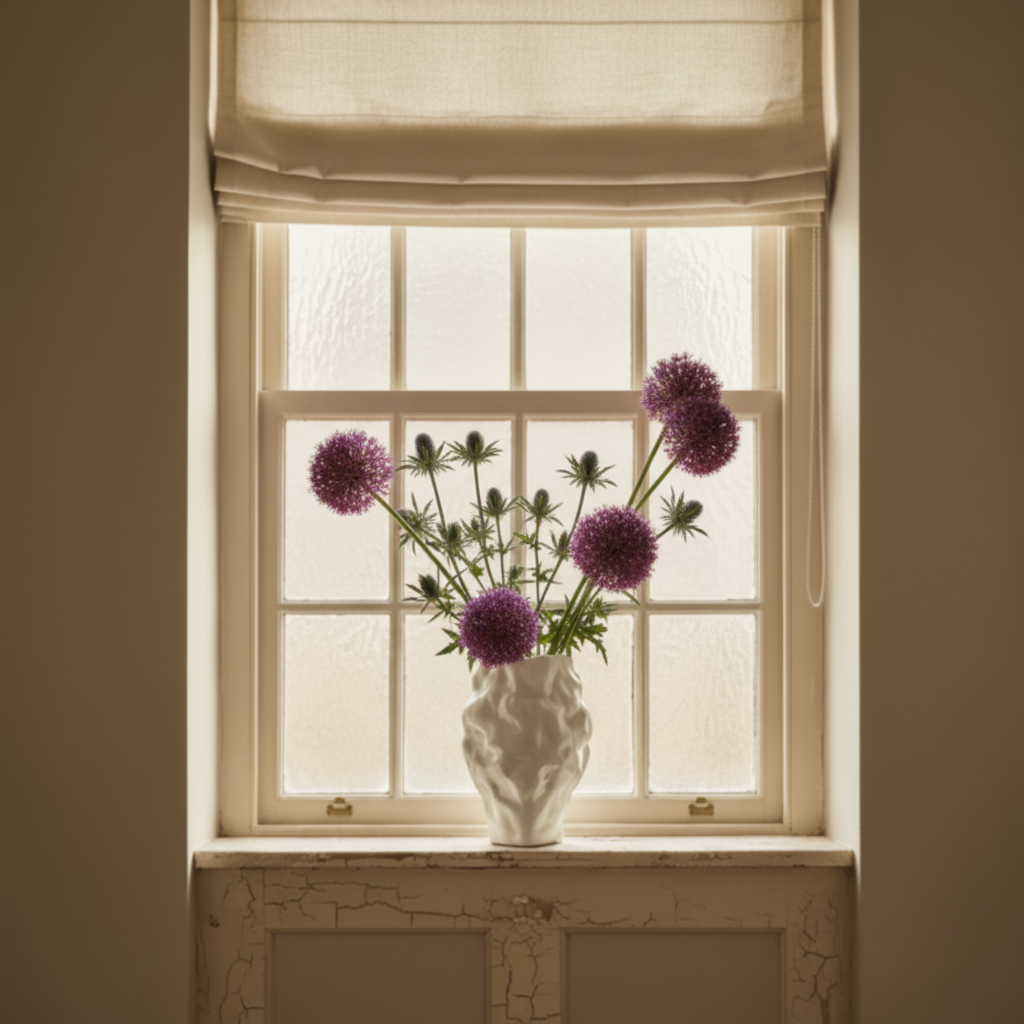 Katachi Vase with Allium & Thistle