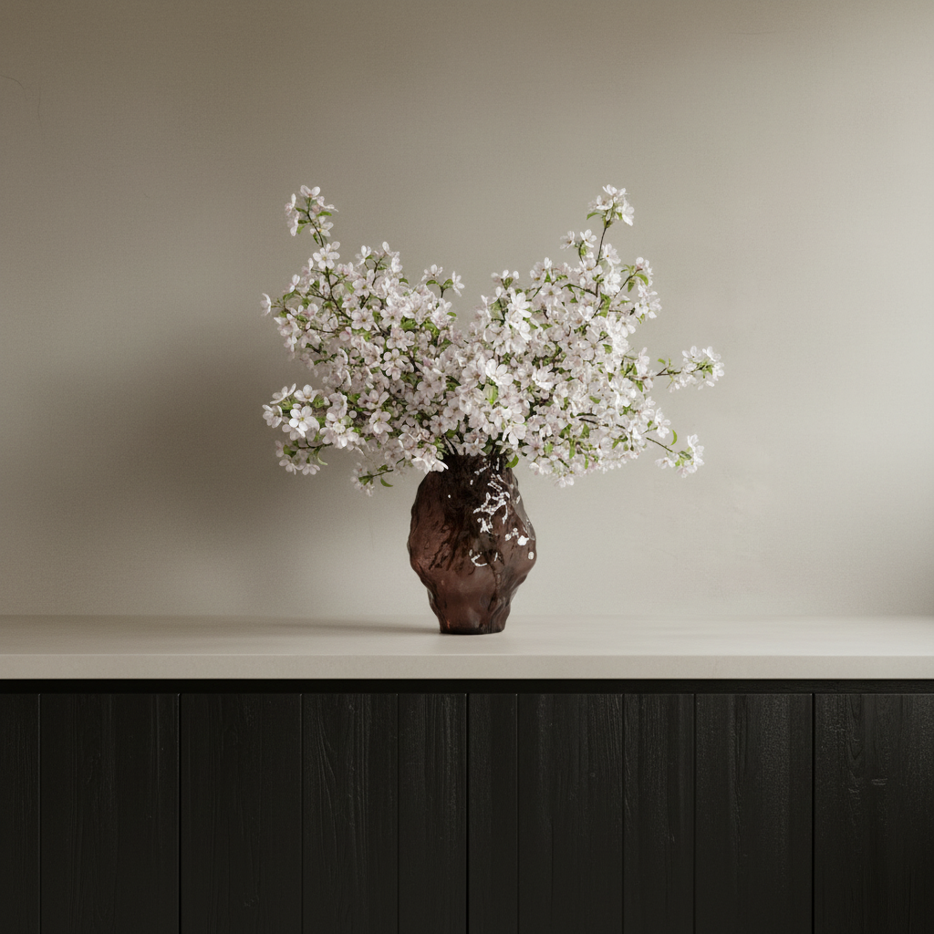 Katachi Vase with Apple Blossoms