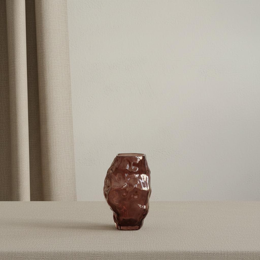 Katachi Vase with Belgian linen and lime-wash backdrop