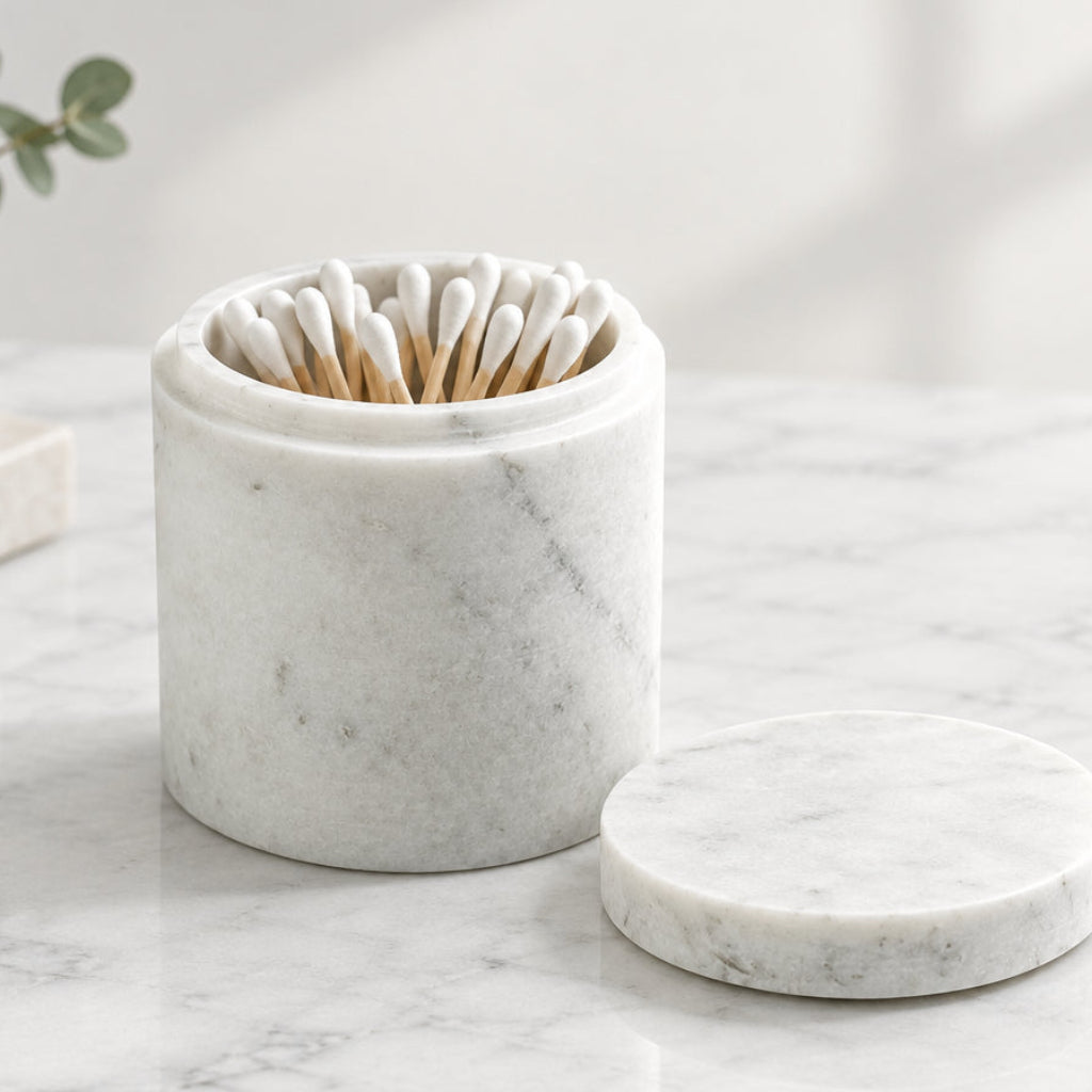 marblelous canister small, white