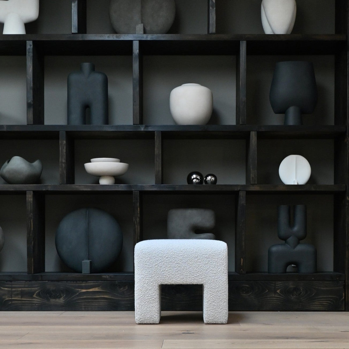 Sculpt Stool - Off White Bouclé*