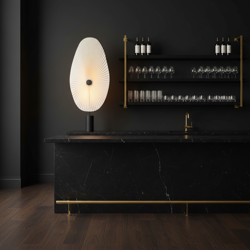 LIRIS Floor Light — Back of Bar Counter by Shelving