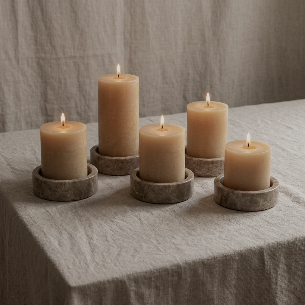 Marblelous candleholder small, brown