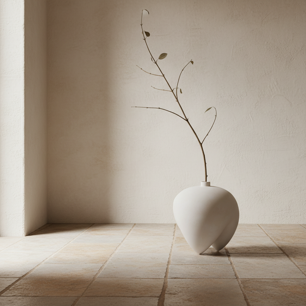 Mediterranean entryway with Sumo Vase Big and branch