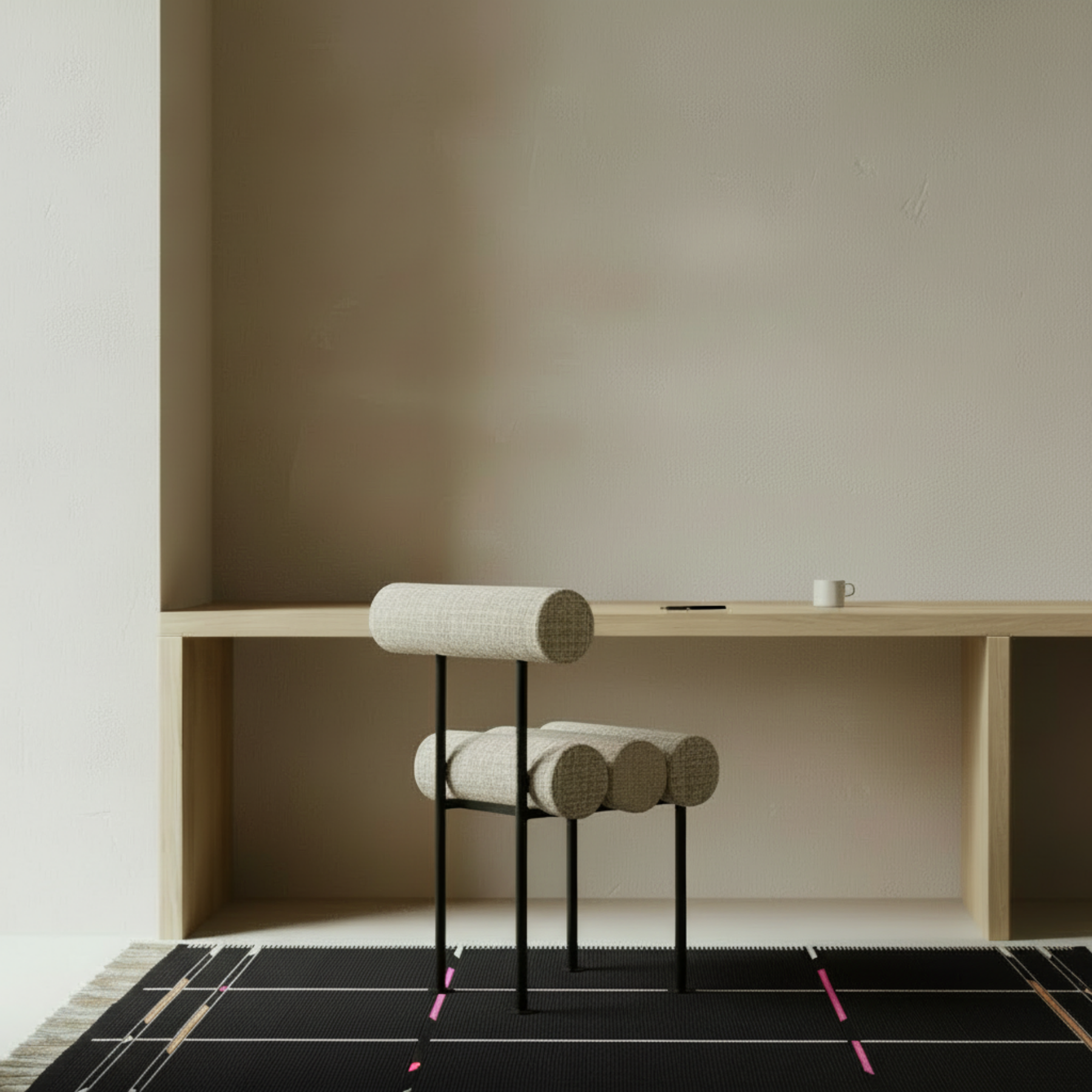 Minimalist office with VK-9 rug