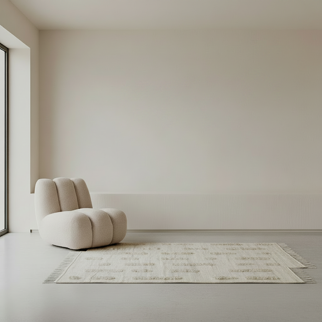 Laine - White + White - Hand Woven Rug