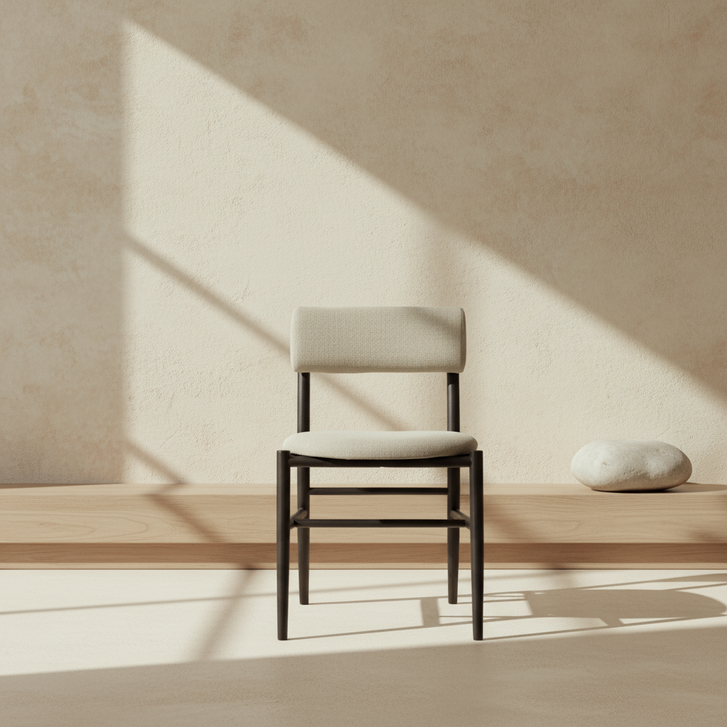 Nama Dining Side Chair, Coffee Black - French Linen