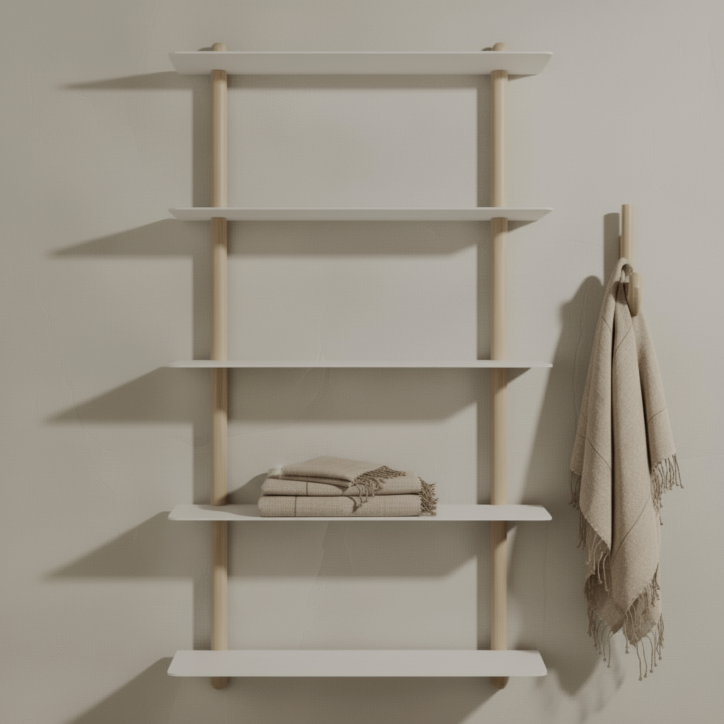 Myrsky Towel, Beige with Brown Stripe - Hand Woven