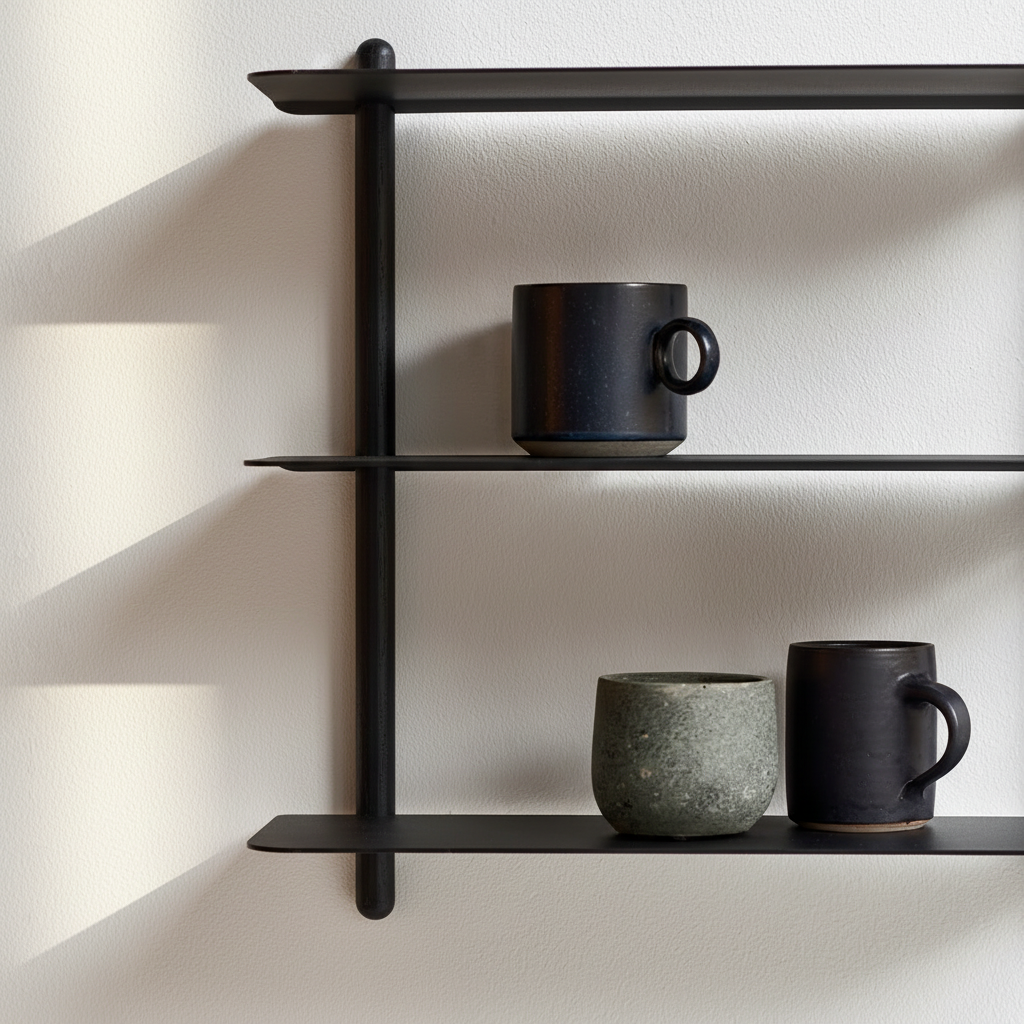 Nivo Shelf close-up detail with ceramics
