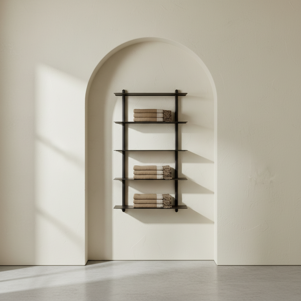 Nivo shelf in arched niche clean floor