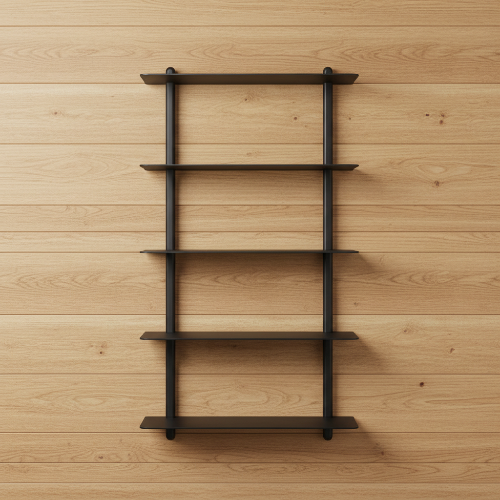 NIVO Shelf Large E Black on wood wall
