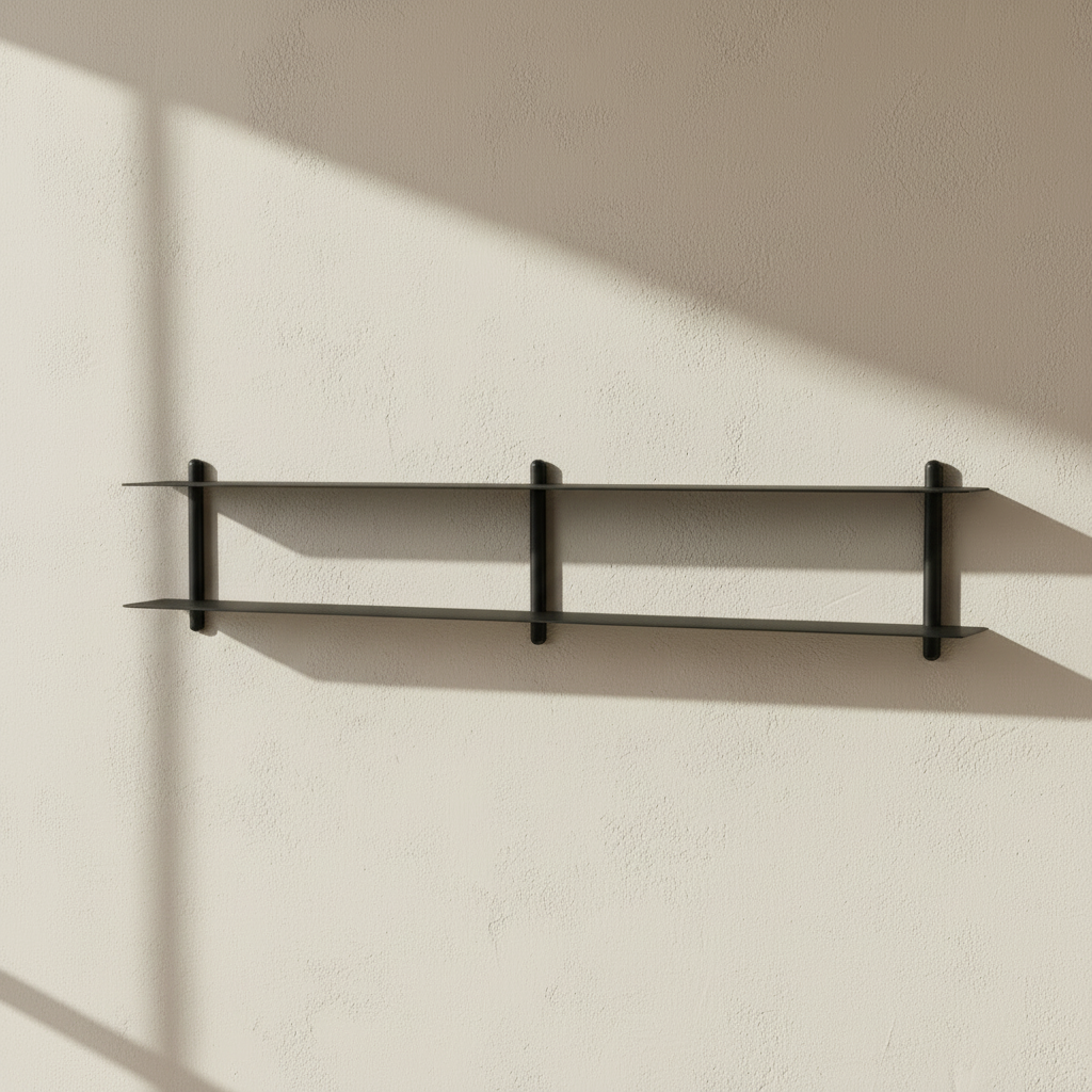 Nivo Shelf Small C angled view on beige limewash wall