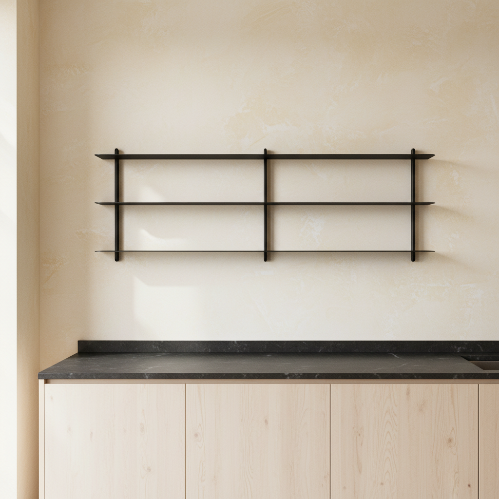 NIVO shelf with warm cream limewash walls