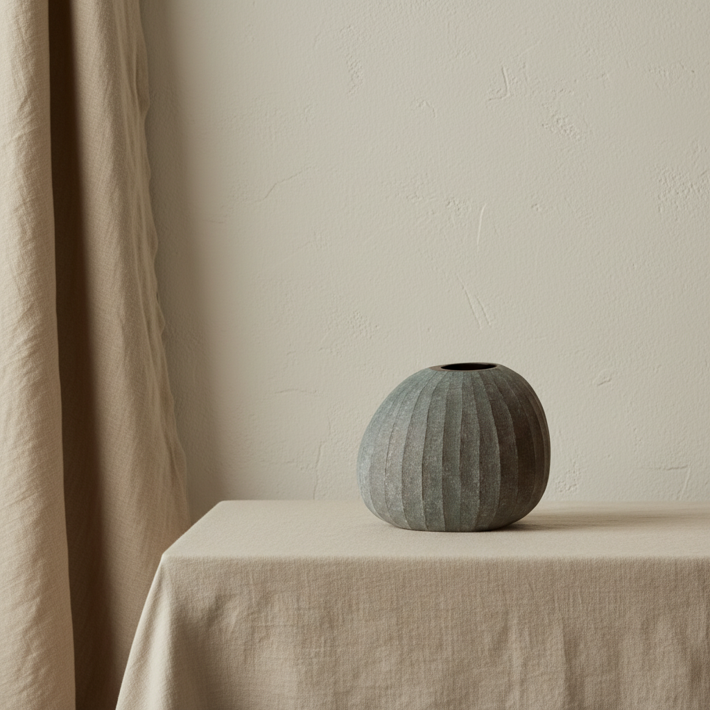 Nordic product backdrop with Organic Vase 04 Smoke