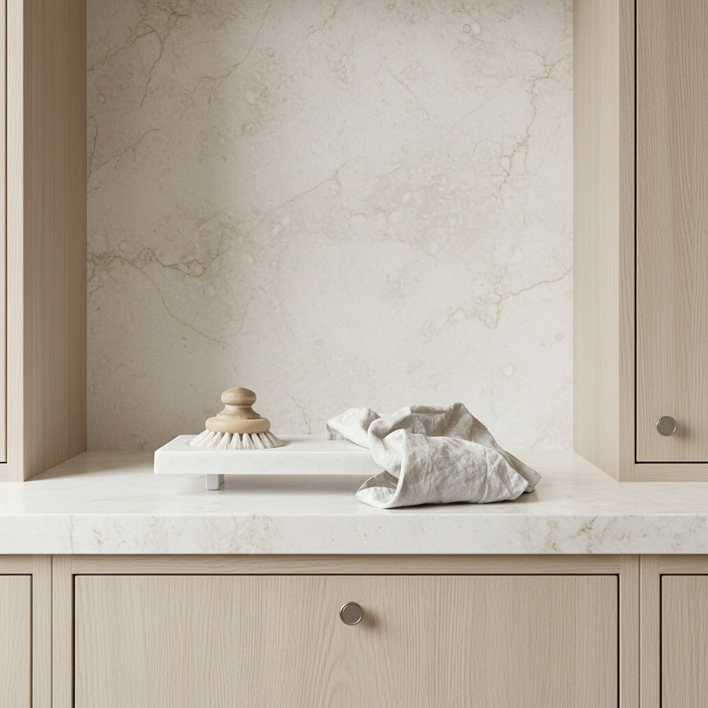 Oka Tray Marble - White