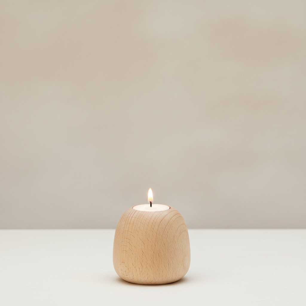 Ora Candleholder with lit tealight