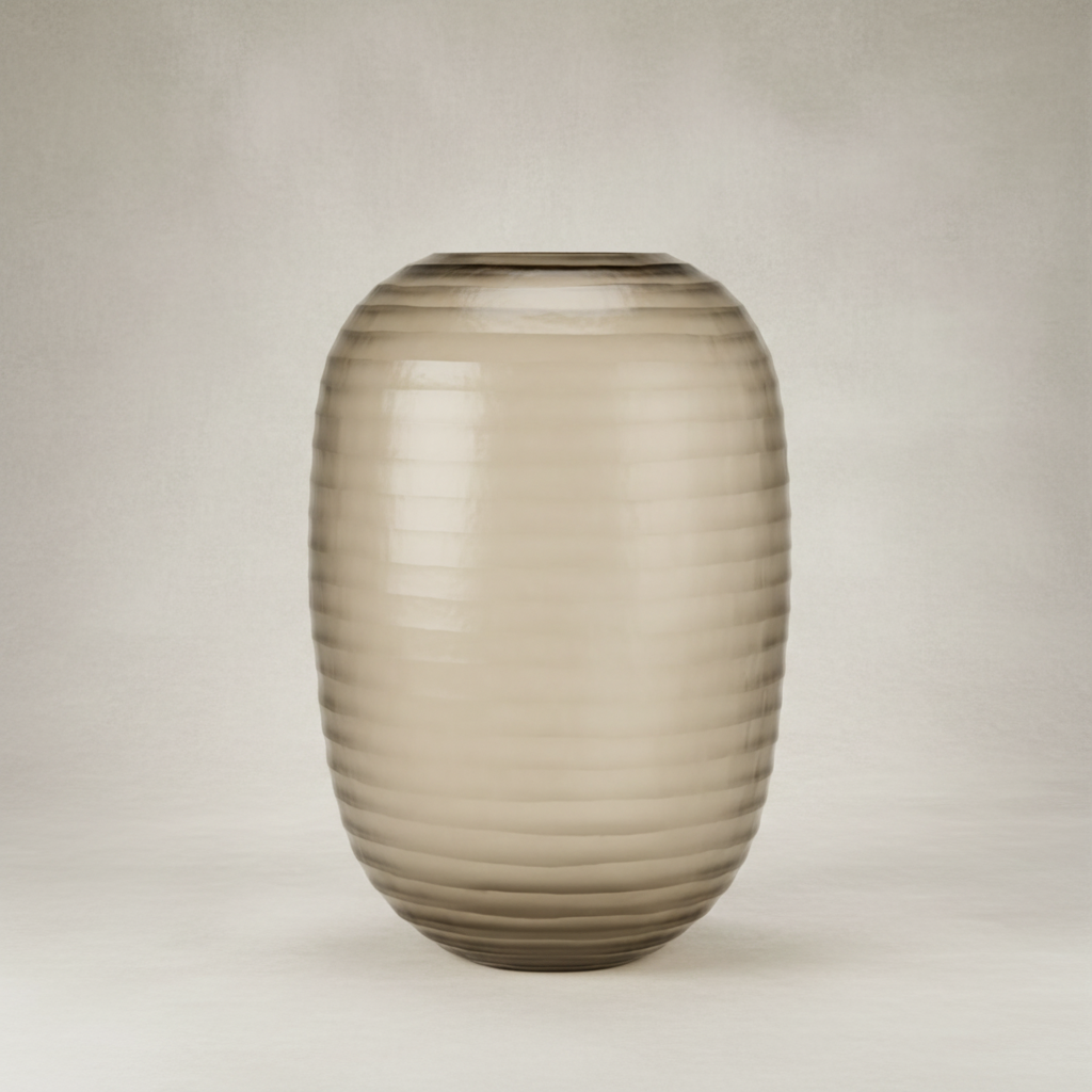 Organic Vase 07 - Sand with limewash beige-grey background