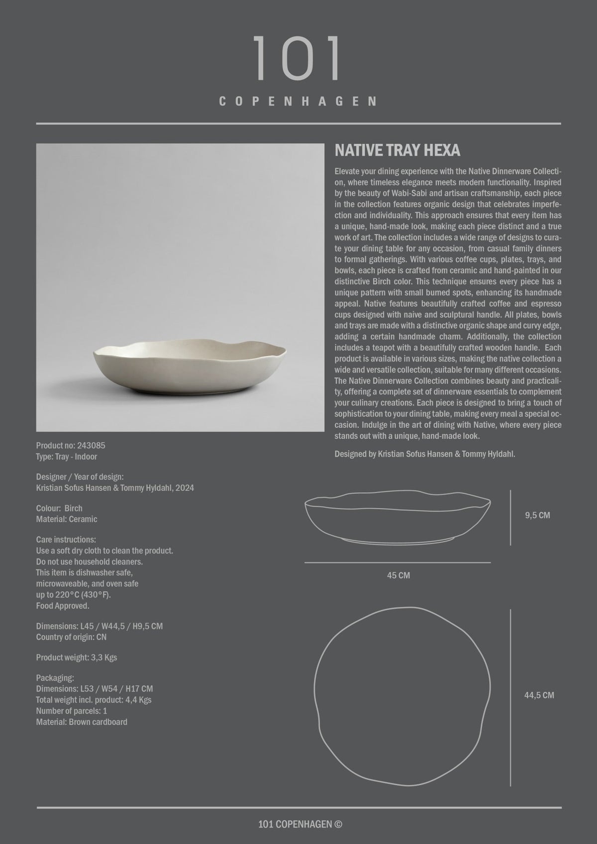 Native Tray, Hexa - Birch*