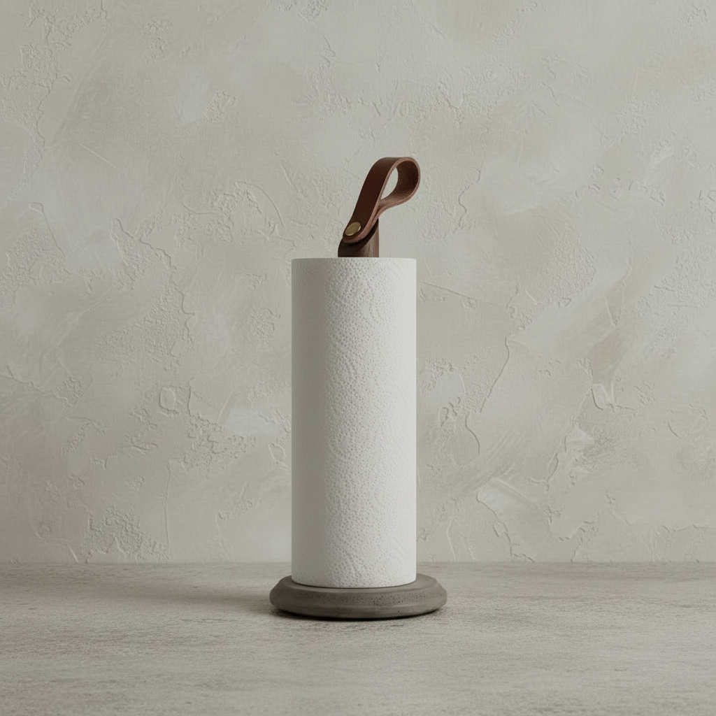 Paper towel holder with tall roll - light background