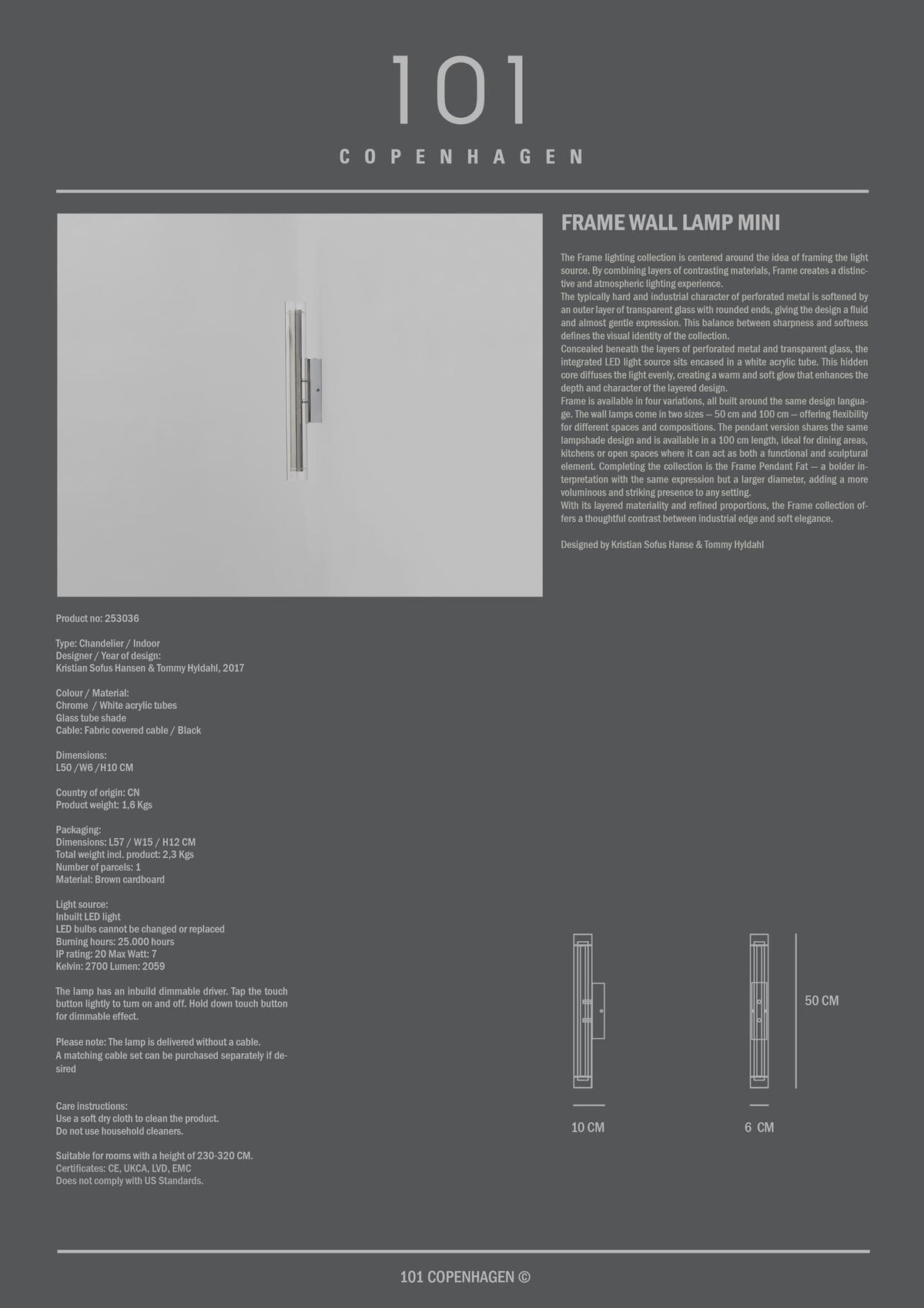 Frame Wall Lamp/Sconce, Mini - Chrome