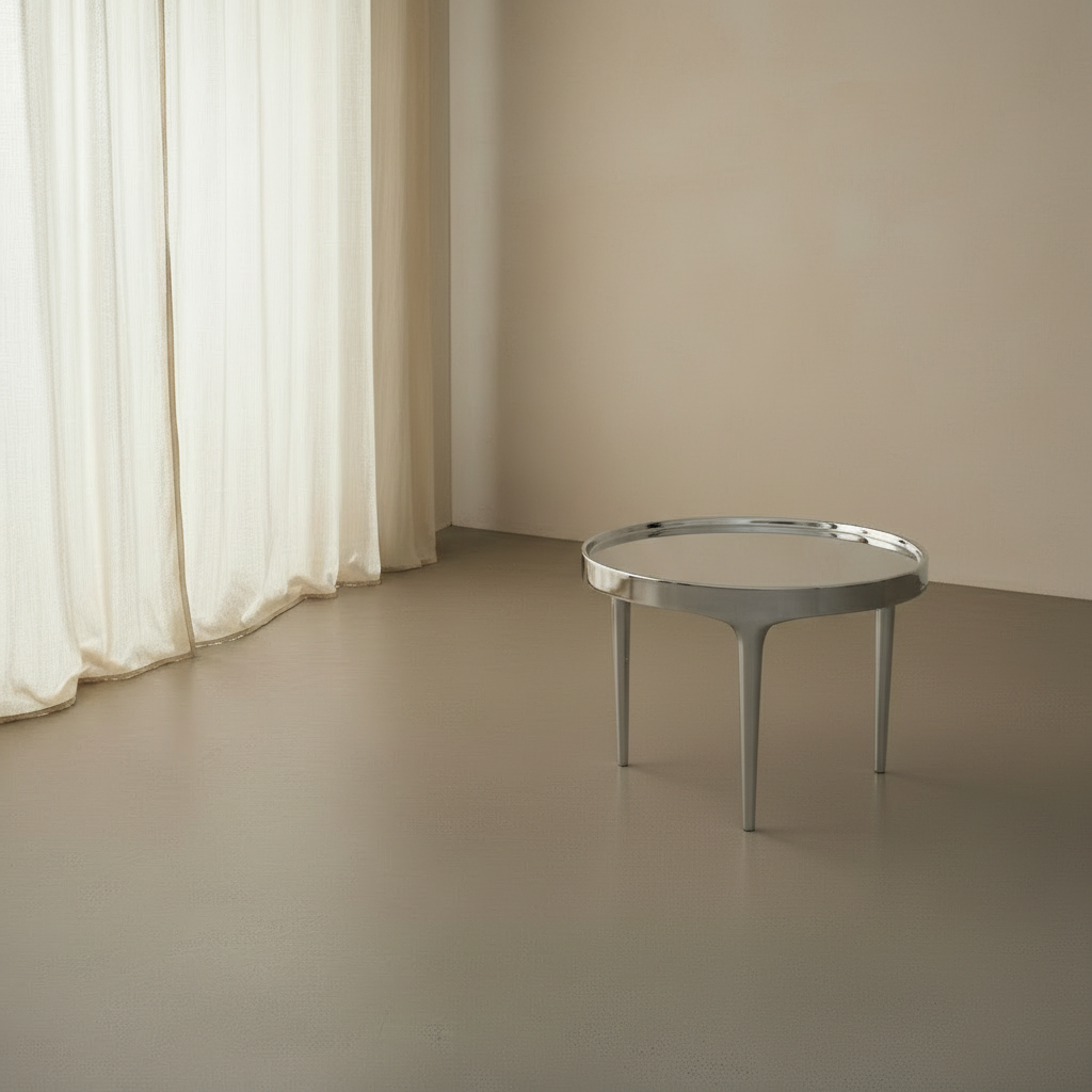 Phantom Table Chrome Low — Nordic Room Setting