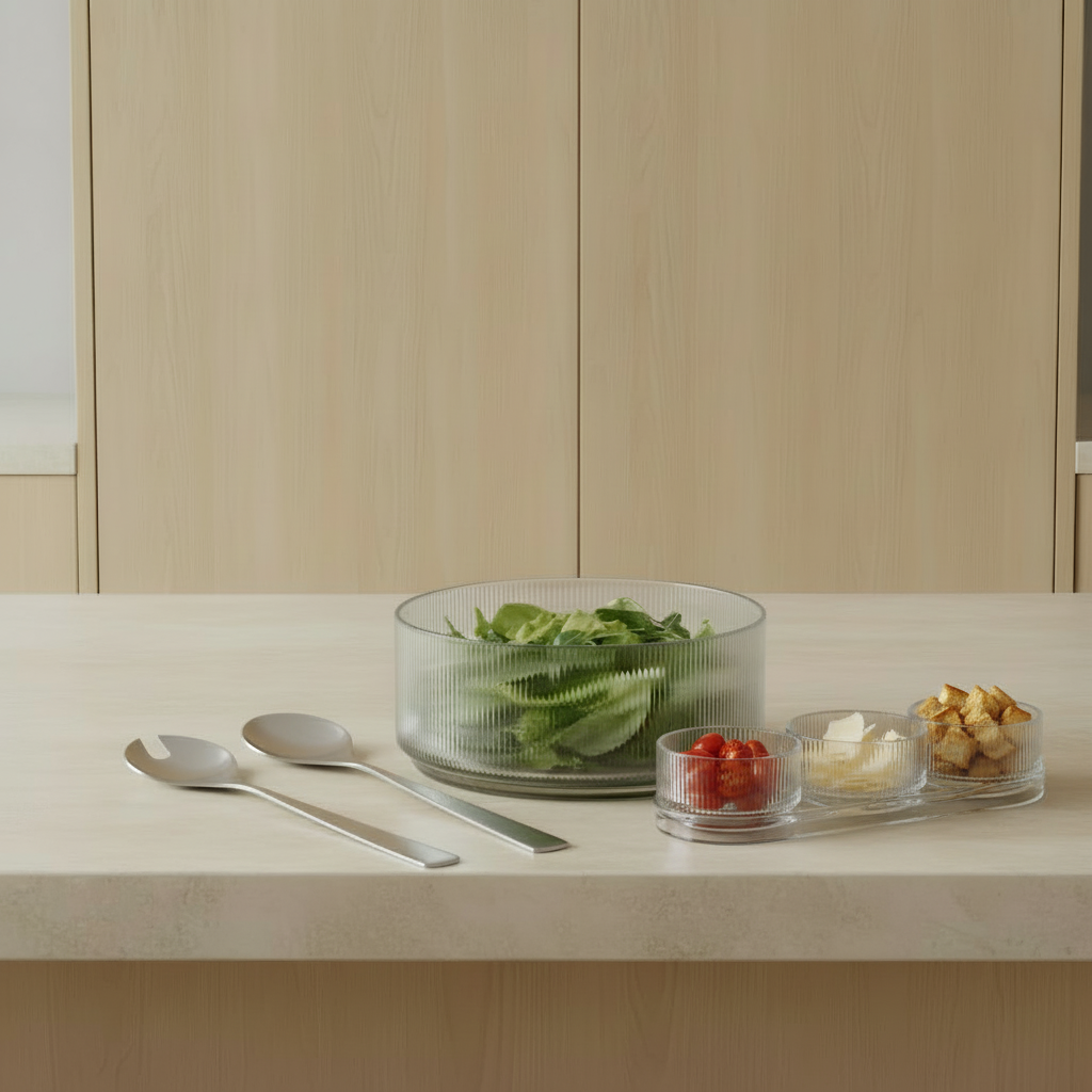 Pilastro Bowl + Tapas Set + Maya Servers — Kitchen Counter Lifestyle