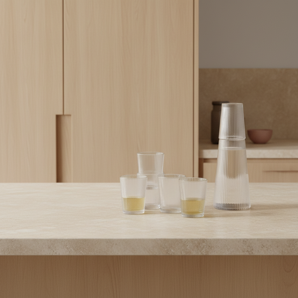 Pilastro glassware on Nordic kitchen counter