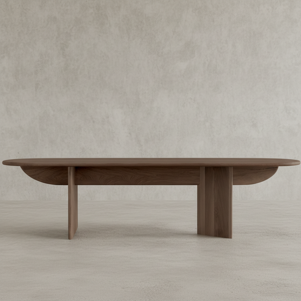 Pillabout Dining Table - Smoked Oak Front View