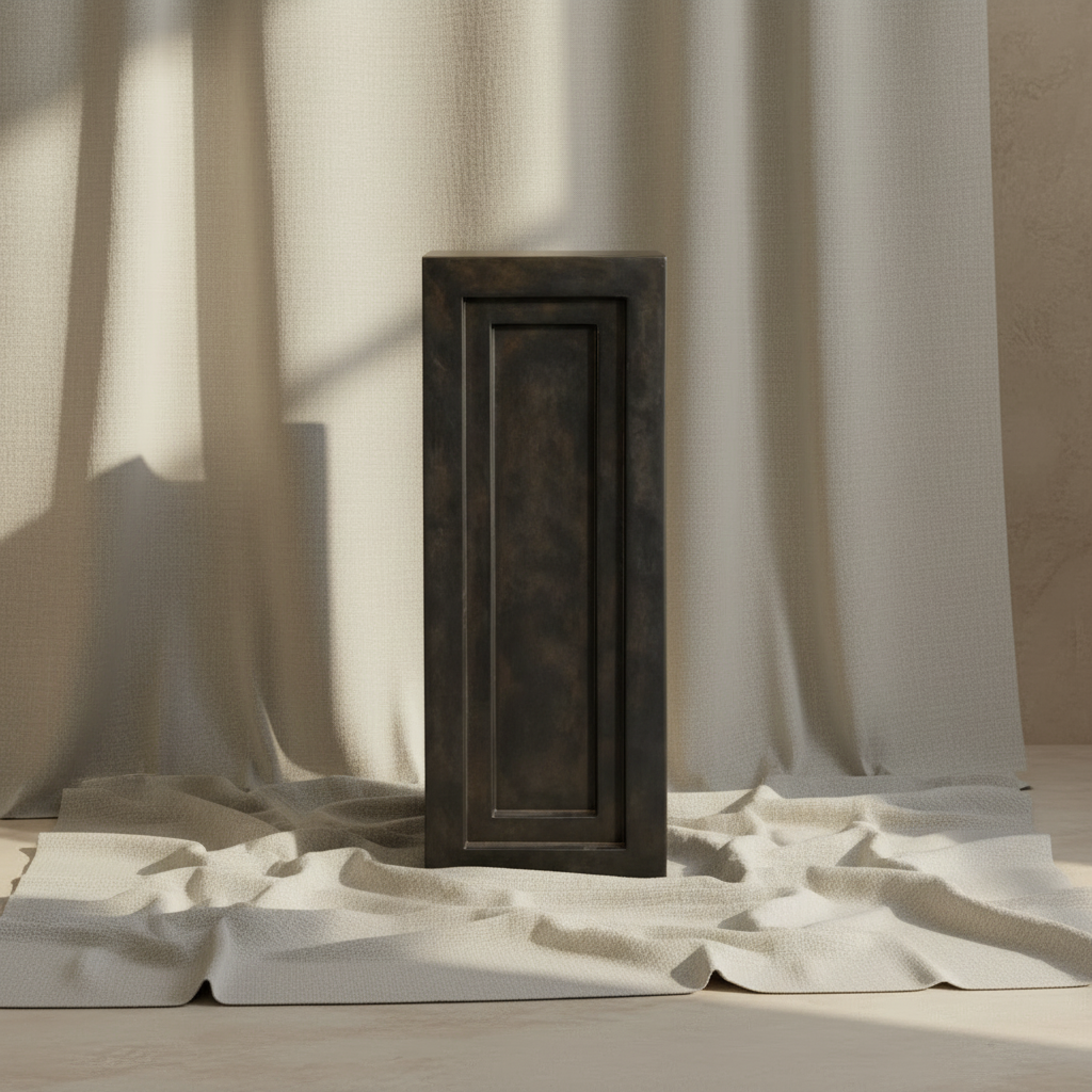 Podium Maxi Coffee lifestyle image - darker with textured drapes