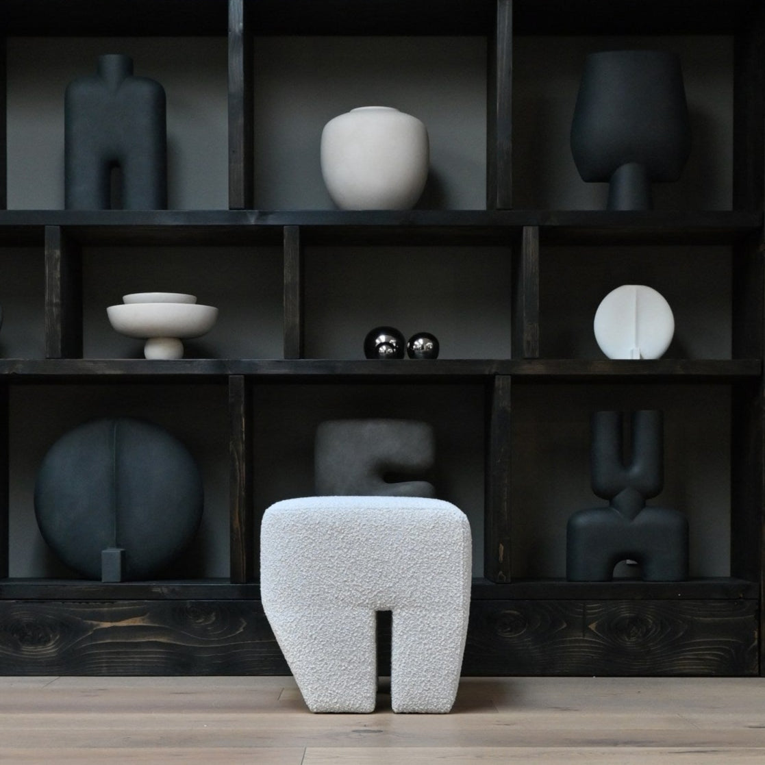 Sculpt Stool - Off White Bouclé*
