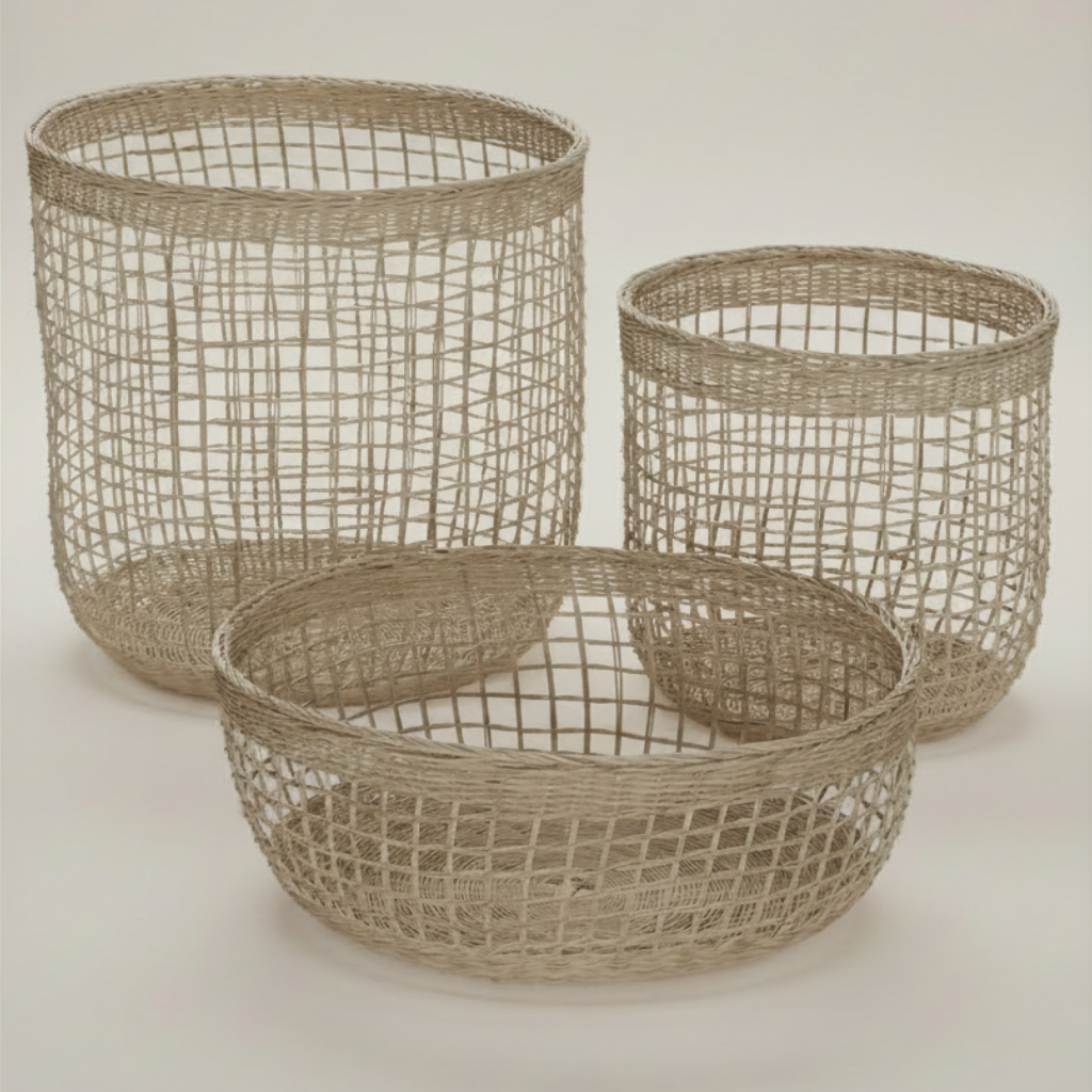 Rattan baskets, set of 3