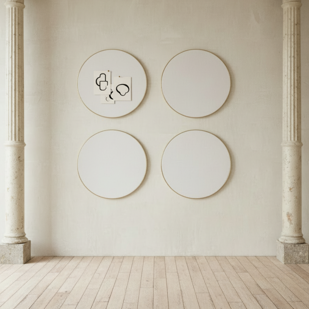 Round Felt Board with Layered Postcards