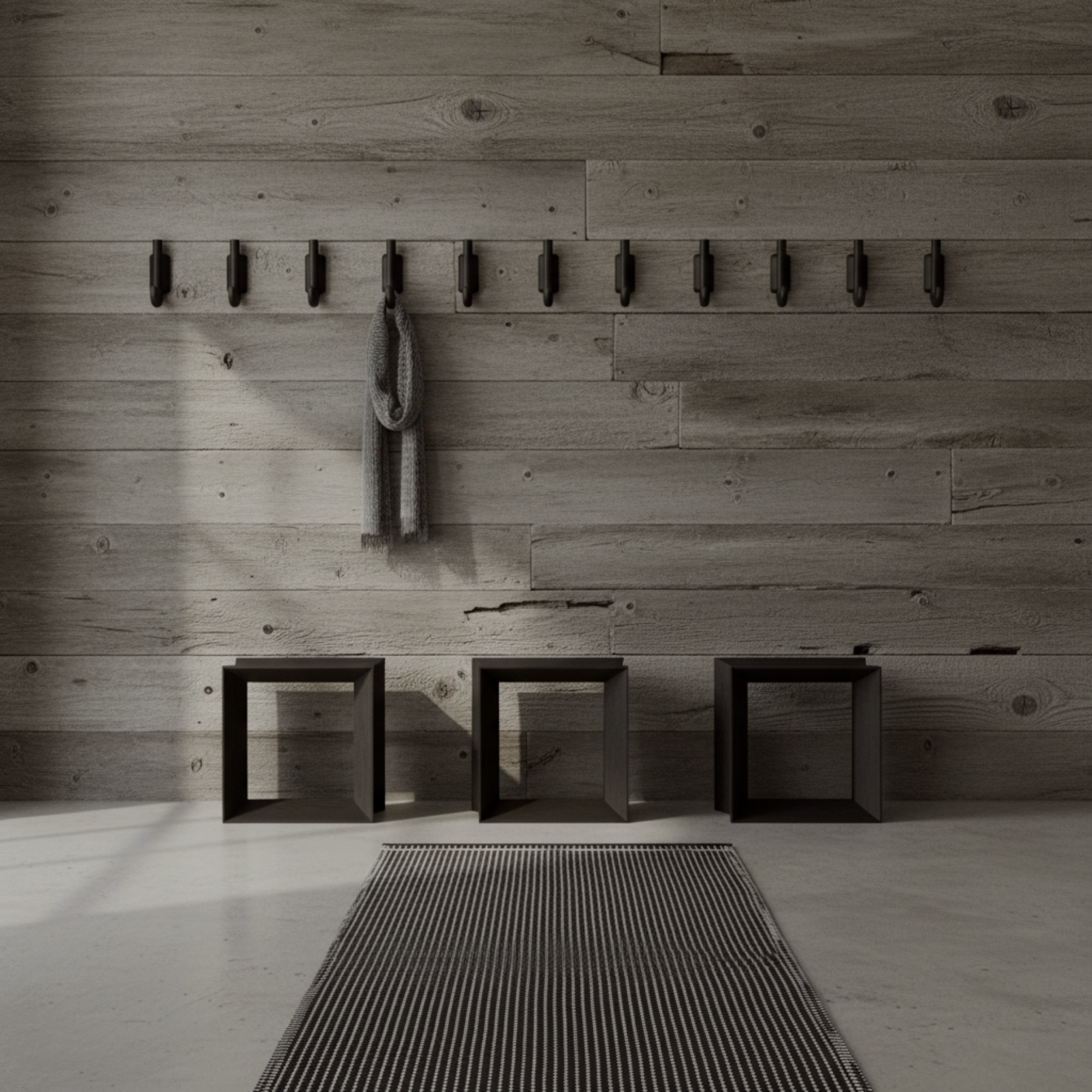Vibeke Klint Rug VK-3, Black/Off-White - Large Runner 2.5'x8'