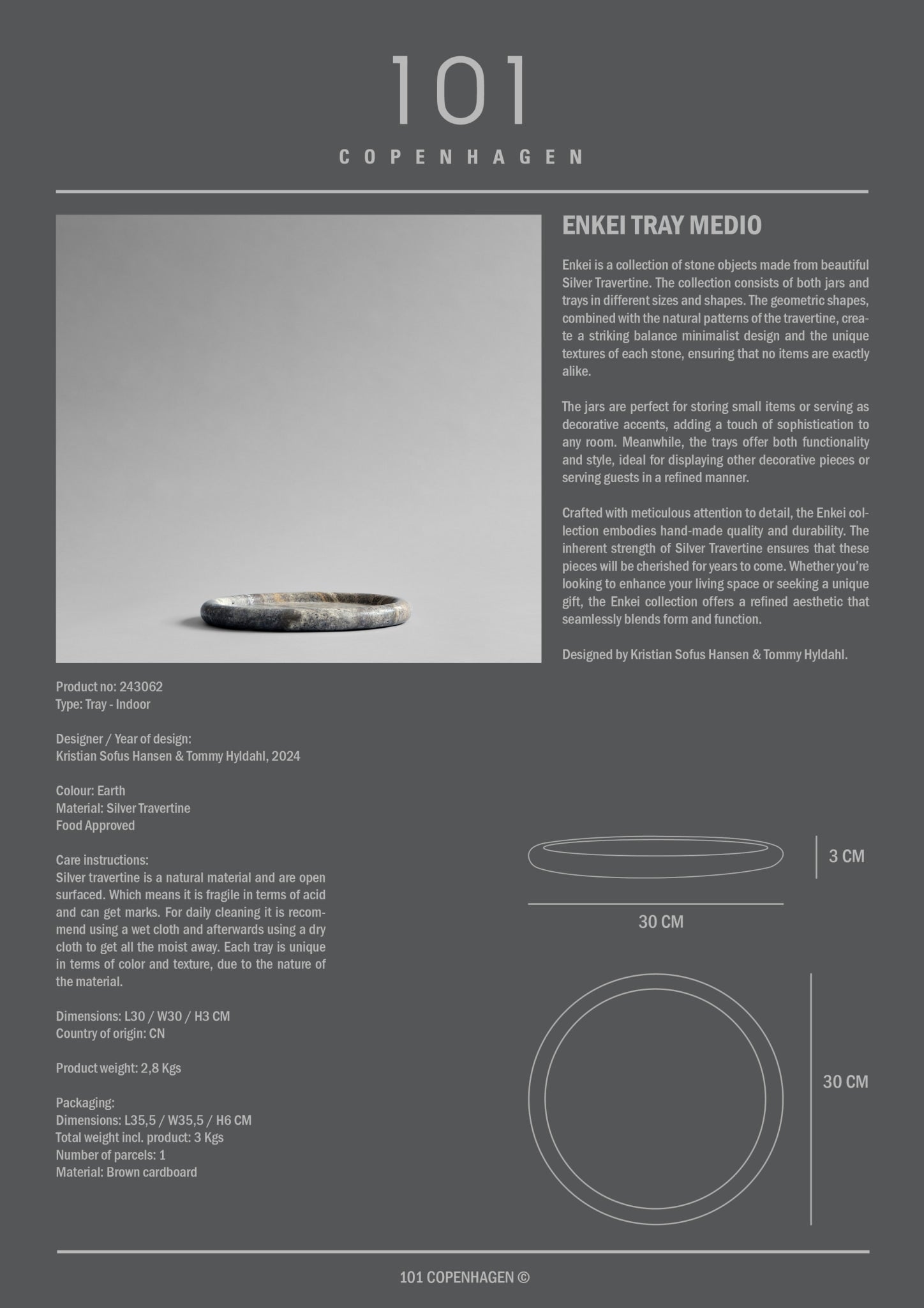 Enkei Tray, Medio - Earth 11.8" Ø