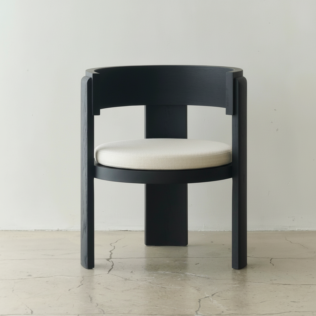 Spina armchair black oak with thin cushion